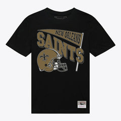 New Orleans Saints Women's Team Dynamic Boyfriend T-Shirt Black | Mitchell & Ness