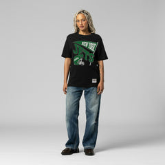 New York Jets Women's Team Dynamic Boyfriend T-Shirt Black | Mitchell & Ness