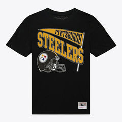 Pittsburgh Steelers Women's Team Dynamic Boyfriend T-Shirt Black | Mitchell & Ness