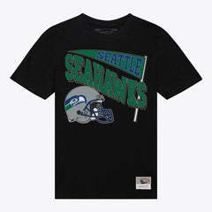Seattle Seahawks Women's Team Dynamic Boyfriend T-Shirt Black | Mitchell & Ness
