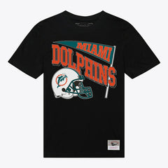 Miami Dolphins Women's Team Dynamic Boyfriend T-Shirt Black | Mitchell & Ness
