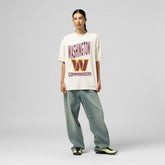 Washington Commanders Women's Logo Rise Boyfriend T-Shirt Cream | Mitchell & Ness