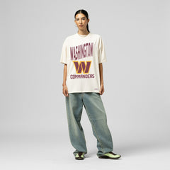 Washington Commanders Women's Logo Rise Boyfriend T-Shirt Cream | Mitchell & Ness