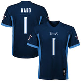Cameron Ward Tennessee Titans Youth Replica Player Jersey Navy | NFL