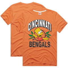 Cincinnati Bengals Homage x The Simpsons Unisex Tri-Blend T-Shirt Orange | NFL