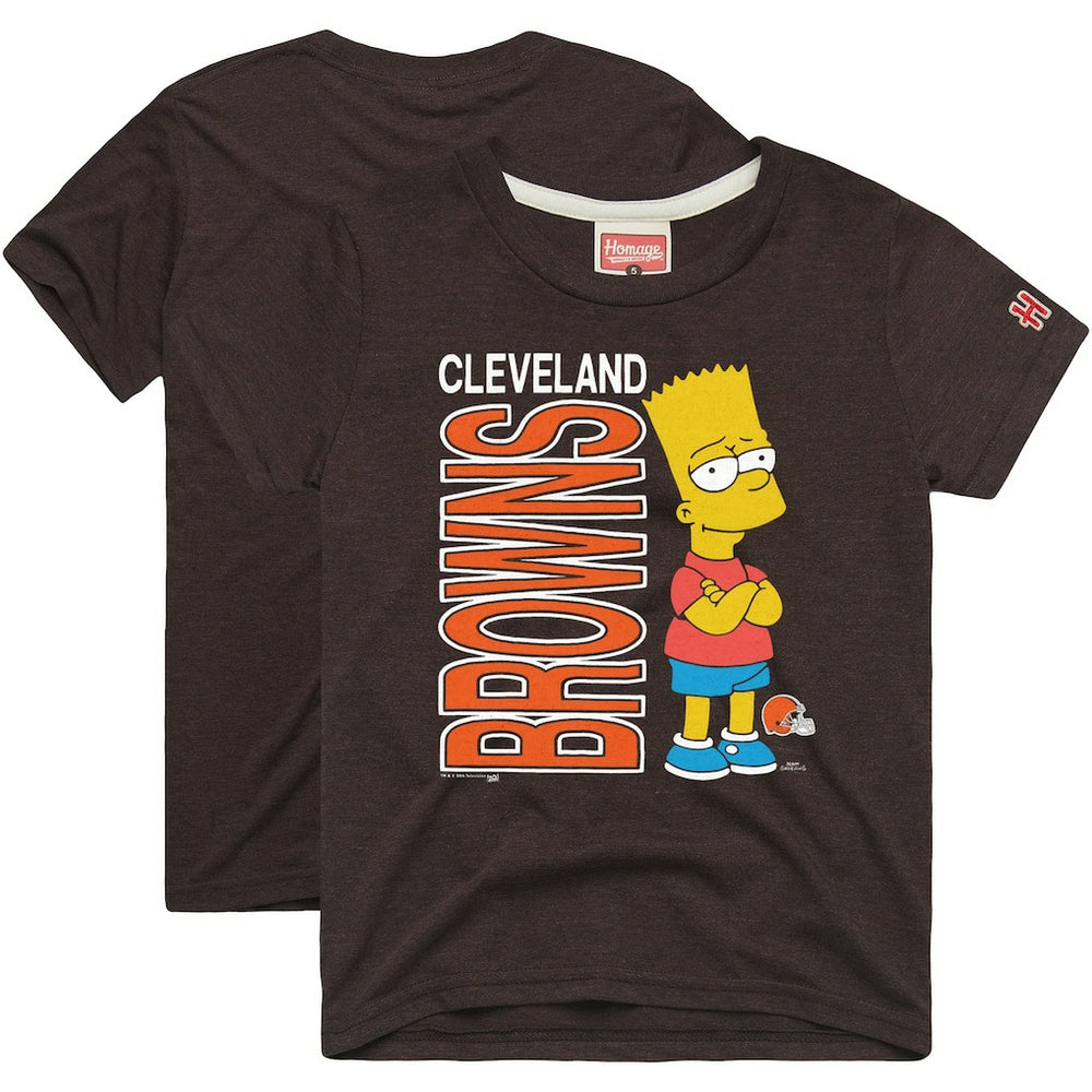 Cleveland Browns Homage x The Simpsons Unisex Tri-Blend T-Shirt Brown | NFL