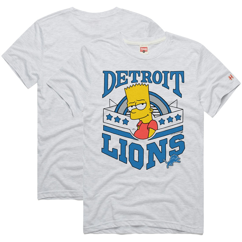 Detroit Lions Homage x The Simpsons Unisex Tri-Blend T-Shirt White | NFL