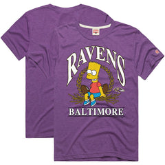 Baltimore Ravens Homage x The Simpsons Unisex Tri-Blend T-Shirt Purple | NFL