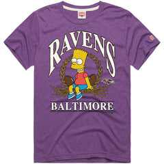 Baltimore Ravens Homage x The Simpsons Unisex Tri-Blend T-Shirt Purple | NFL