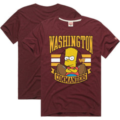Washington Commanders Homage x The Simpsons Unisex Tri-Blend T-Shirt Burgundy | NFL