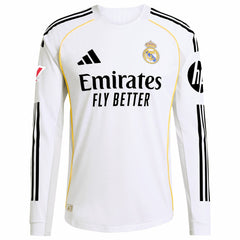 Kylian Mbappé Real Madrid 2025/26 Home Long Sleeve Player Jersey White | Adidas Online