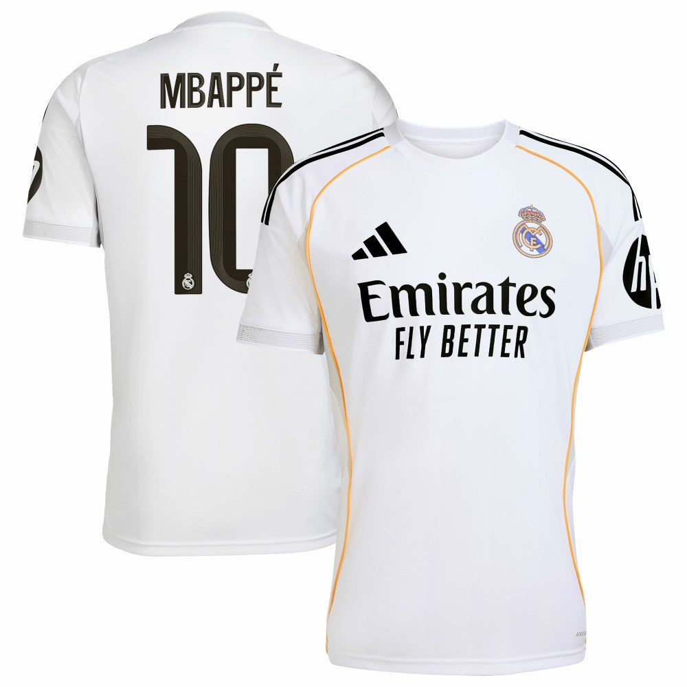 Kylian Mbappé Real Madrid 2025/26 Home Replica Player Jersey White | Adidas Sale