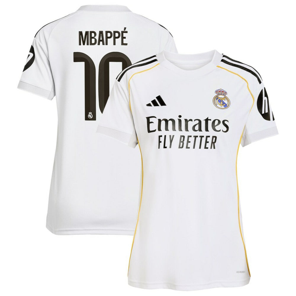 Kylian Mbappé Real Madrid Women's 2025/26 Home Replica Player Jersey White | Adidas discount