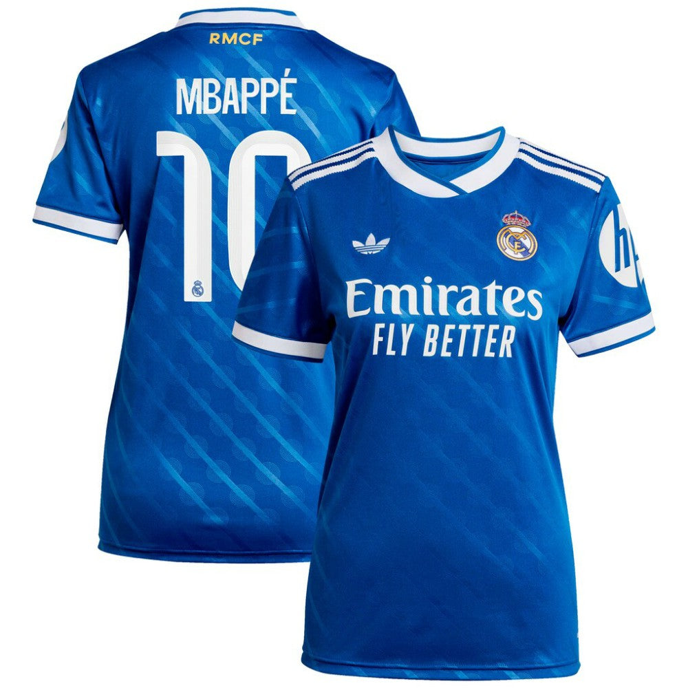 Kylian Mbappé Real Madrid Women's 2025/26 Third Replica Player Jersey Blue | Adidas cheap