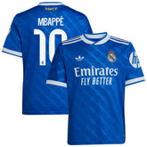 Kylian Mbappé Real Madrid Youth 2025/26 Third Replica Player Jersey Blue | Adidas Sale