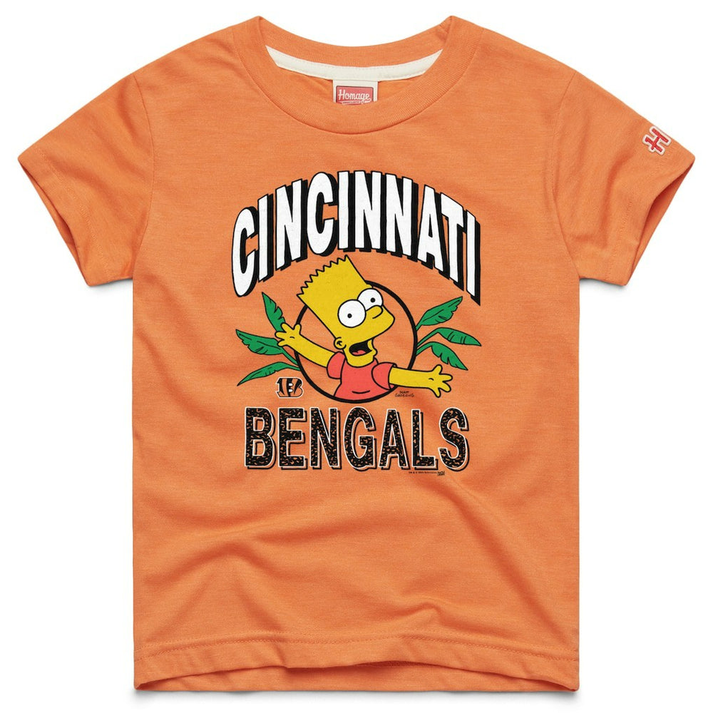 Cincinnati Bengals Homage x The Simpsons Youth Tri-Blend T-Shirt Orange | NFL