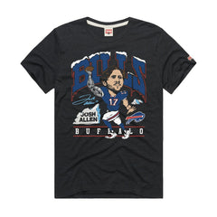 Josh Allen Buffalo Bills Homage Unisex Caricature Player Graphic Tri-Blend T-Shirt Charcoal | NFL