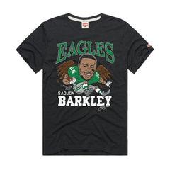 Saquon Barkley Philadelphia Eagles Homage Unisex Caricature Player Graphic Tri-Blend T-Shirt Charcoal | NFL
