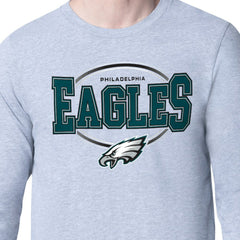 Philadelphia Eagles Starter Team Track Graphic Long Sleeve T-Shirt Heather Gray | NFL