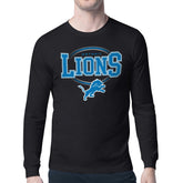 Detroit Lions Starter Team Track Graphic Long Sleeve T-Shirt Black | NFL