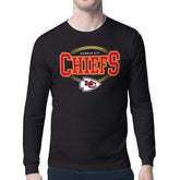 Kansas City Chiefs Starter Team Track Graphic Long Sleeve T-Shirt Black | NFL