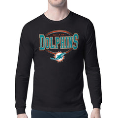 Miami Dolphins Starter Team Track Graphic Long Sleeve T-Shirt Black | NFL