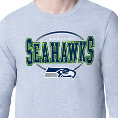Seattle Seahawks Starter Team Track Graphic Long Sleeve T-Shirt Heather Gray | NFL