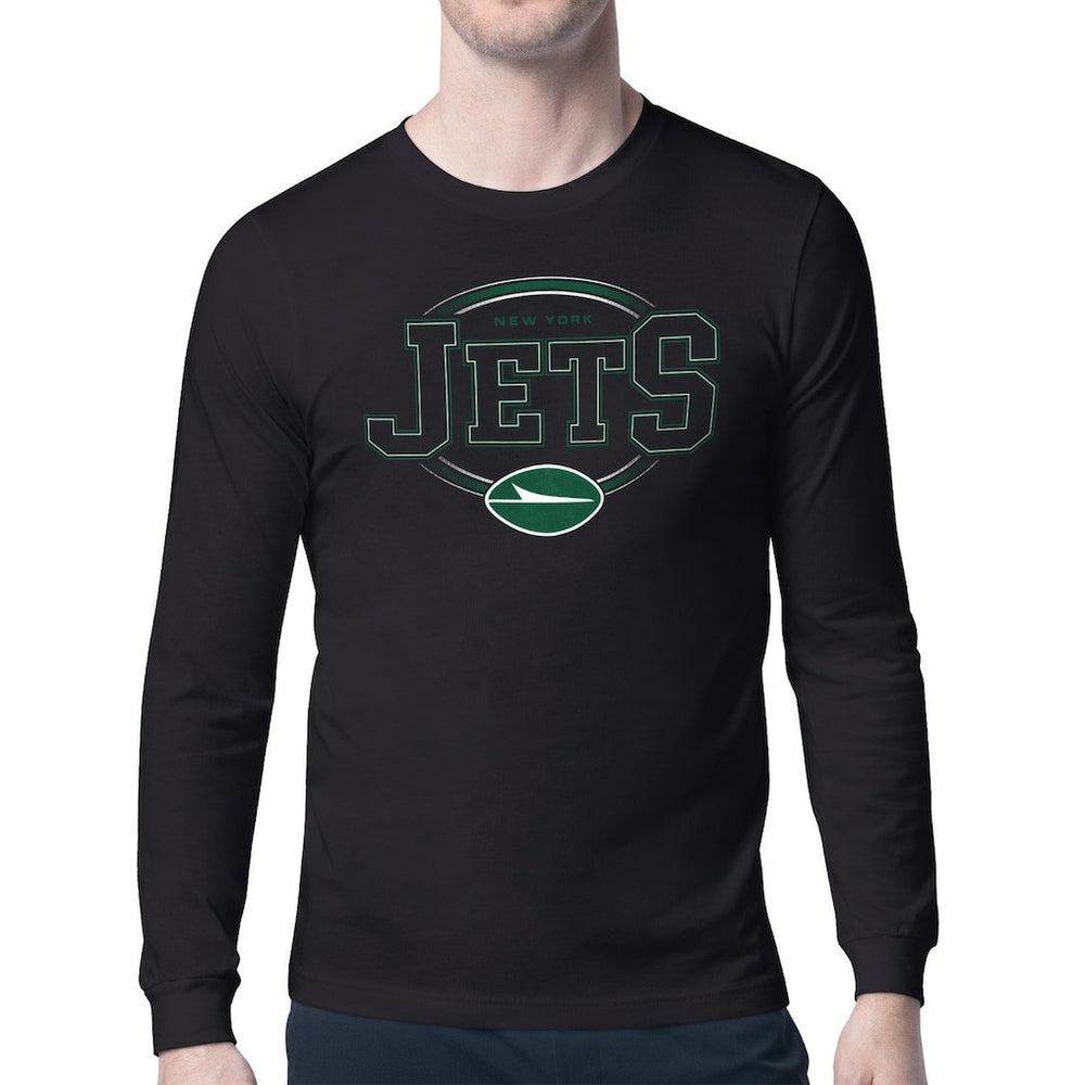 New York Jets Starter Team Track Graphic Long Sleeve T-Shirt Black | NFL