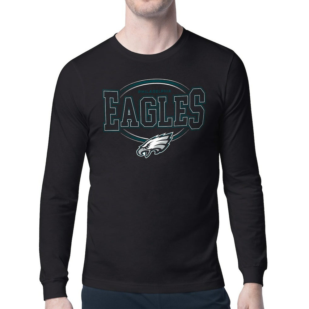 Philadelphia Eagles Starter Team Track Graphic Long Sleeve T-Shirt Black | NFL