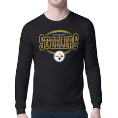 Pittsburgh Steelers Starter Team Track Graphic Long Sleeve T-Shirt Black | NFL