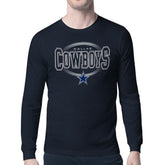 Dallas Cowboys Starter Team Track Graphic Long Sleeve T-Shirt Navy | NFL