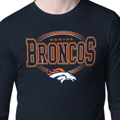 Denver Broncos Starter Team Track Graphic Long Sleeve T-Shirt Navy | NFL