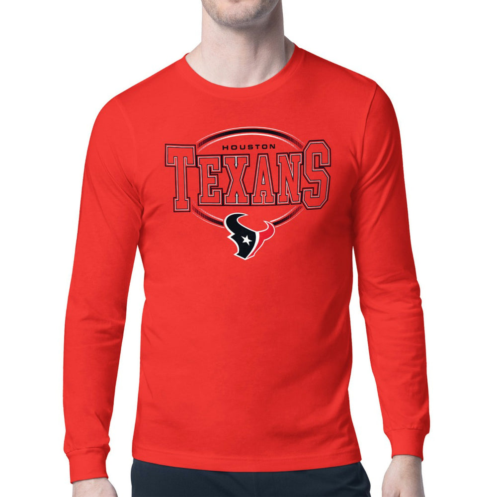 Houston Texans Starter Team Track Graphic Long Sleeve T-Shirt Red | NFL