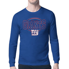 New York Giants Starter Team Track Graphic Long Sleeve T-Shirt Royal | NFL