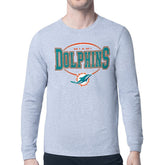 Miami Dolphins Starter Team Track Graphic Long Sleeve T-Shirt Gray | NFL