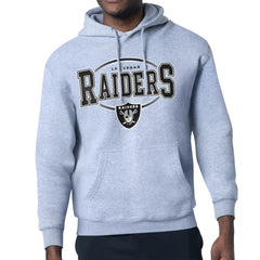 Las Vegas Raiders Starter Team Track Graphic Pullover Hoodie Heather Gray | NFL