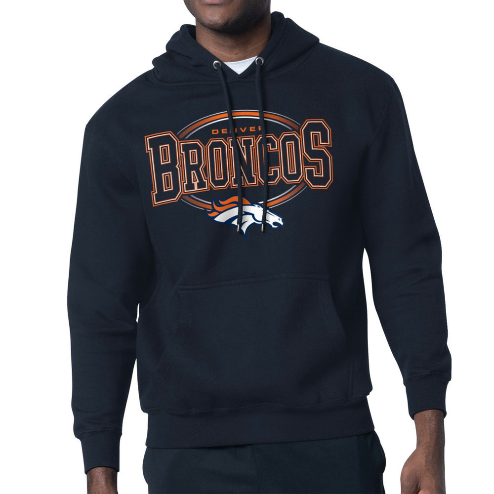 Denver Broncos Starter Team Track Graphic Pullover Hoodie Navy | NFL