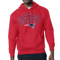 New England Patriots Starter Team Track Graphic Pullover Hoodie Red | NFL