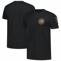 Chicago Cubs New Era Bronze Logo with Cross Bats Established T-Shirt - MLB