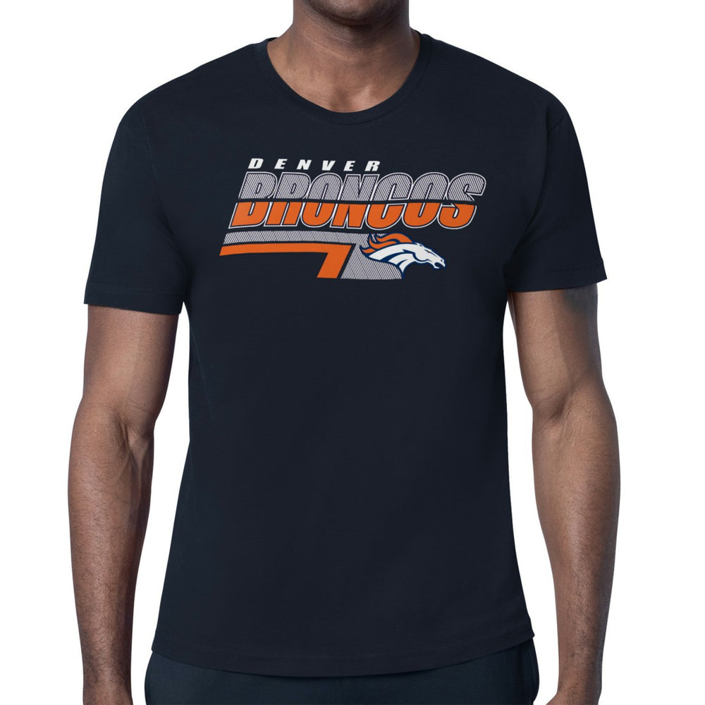 Denver Broncos Starter Logo Push Graphic T-Shirt Navy | NFL
