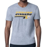 Pittsburgh Steelers Starter Logo Push Graphic T-Shirt Heather Gray | NFL