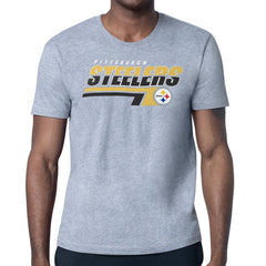Pittsburgh Steelers Starter Logo Push Graphic T-Shirt Heather Gray | NFL