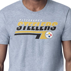 Pittsburgh Steelers Starter Logo Push Graphic T-Shirt Heather Gray | NFL