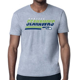 Seattle Seahawks Starter Logo Push Graphic T-Shirt Heather Gray | NFL