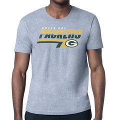Green Bay Packers Starter Logo Push Graphic T-Shirt Heather Gray | NFL
