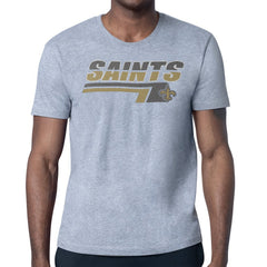 New Orleans Saints Starter Logo Push Graphic T-Shirt Heather Gray | NFL
