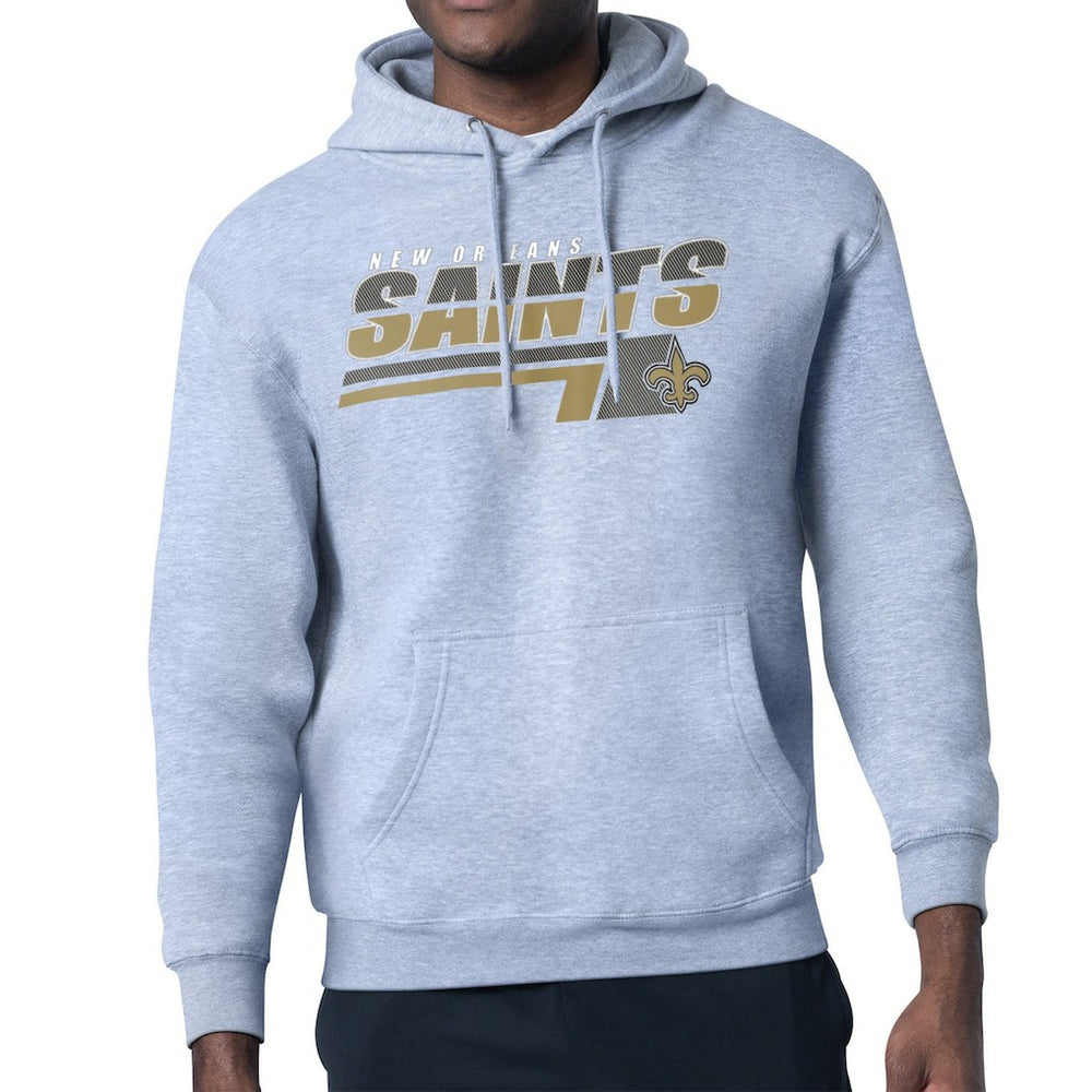 New Orleans Saints Starter Logo Push Graphic Hoodie Heather Gray | NFL