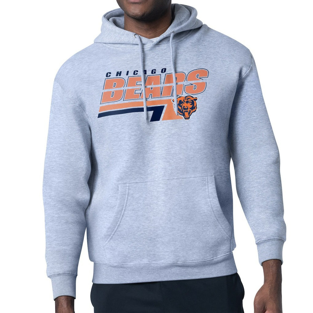 Chicago Bears Starter Logo Push Graphic Hoodie Heather Gray | NFL