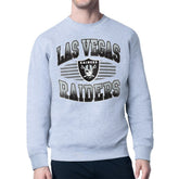 Las Vegas Raiders Starter Team Grit Graphic Fleece Pullover Sweatshirt Heather Gray | NFL