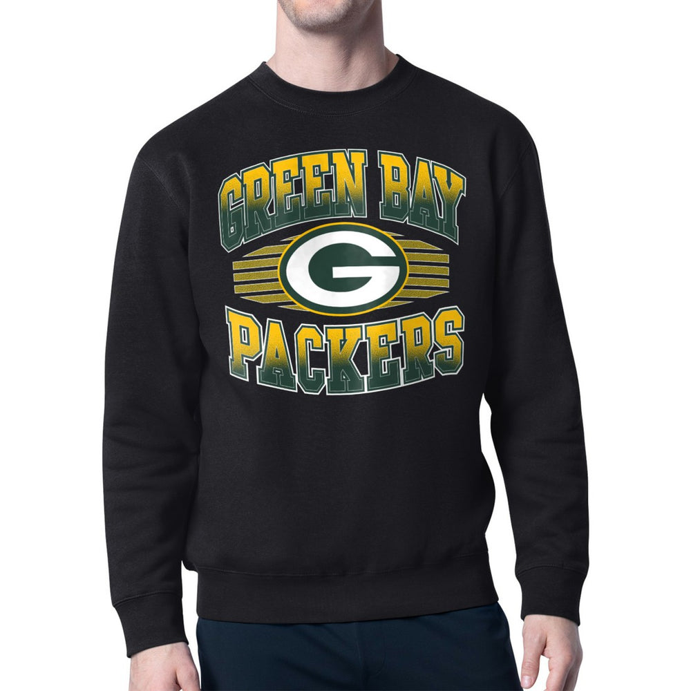 Green Bay Packers Starter Team Grit Graphic Fleece Pullover Sweatshirt Black | NFL